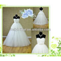 China A-line lace and tulle dridal gown with sweathreat neckline and zipper back